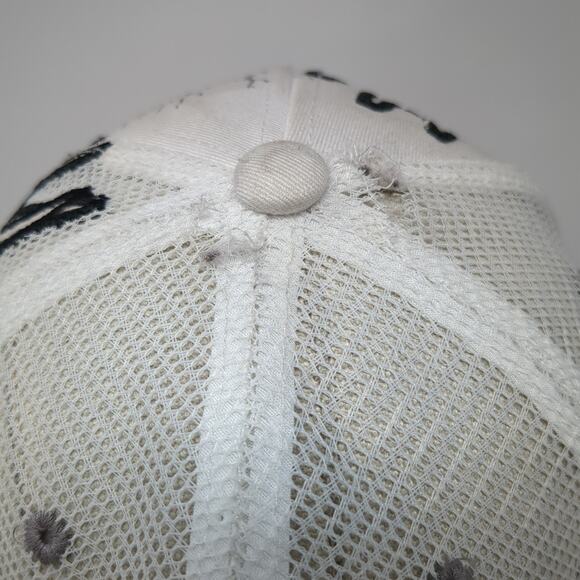 Buck Wear Strapback Trucker Hat White One Size Adjustable Embroidered Mesh Back - Picture 7 of 10